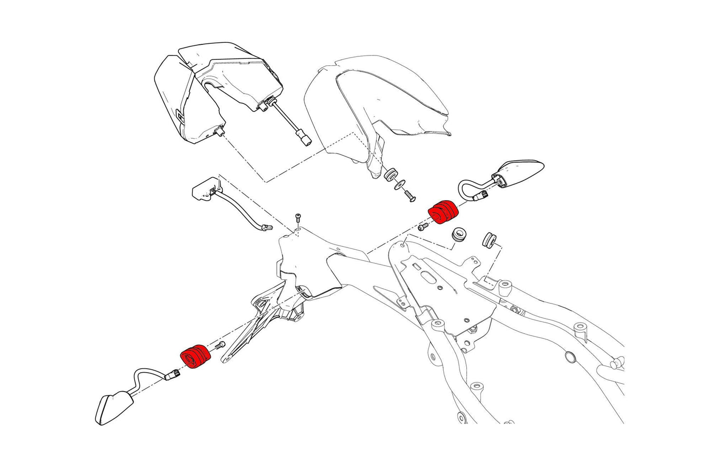 IDA50 - CNC RACING Ducati Hypermotard / Multistrada Turn Indicator Mounting Adapters