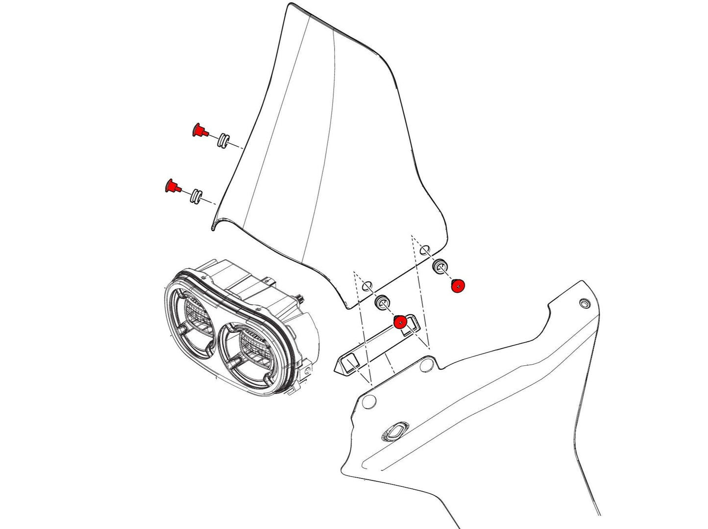 KV303 - CNC RACING Ducati DesertX (2022+) Wind Screen Screws