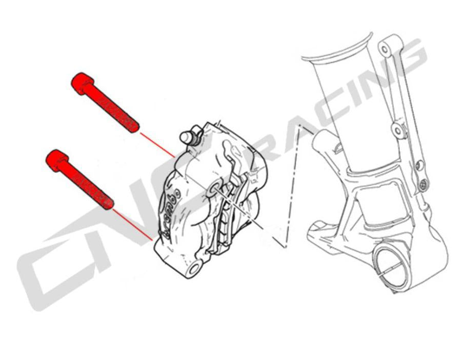 KV355X - CNC RACING Aprilia / Ducati / MV Agusta Titanium Front Brake Caliper Bolts (M 10x1,25x60)