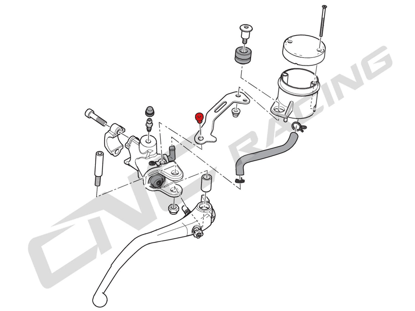 KV443X - CNC RACING Aprilia / Ducati Titanium Front Brake/Clutch Fluid Tank Bracket Screw