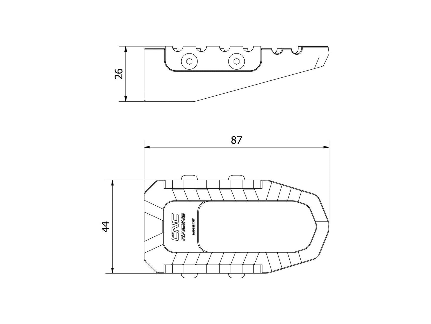 PEP05 - CNC RACING Ducati / MV Agusta Footpegs "Touring" (passenger)