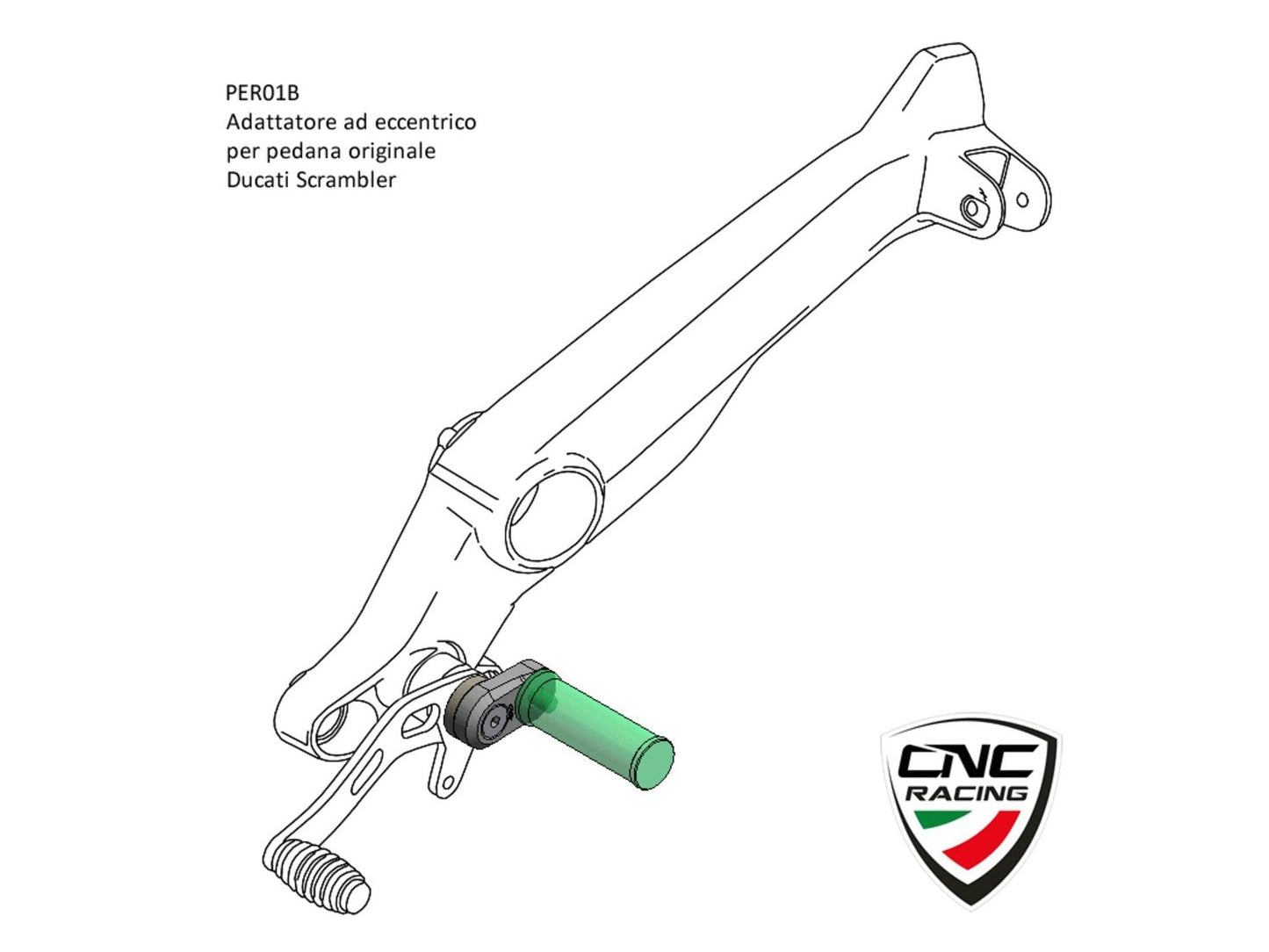 PER01 - CNC RACING Ducati Scrambler / Monster 797 Pilot Eccentric Footpegs Adjustable Supports Kit (adjustable)