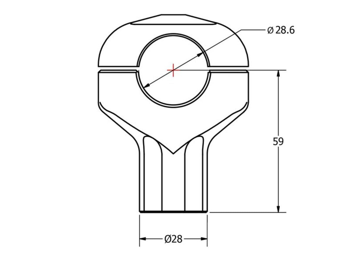 RM222 - CNC RACING Ducati / MV Agusta Handlebar Riser (59 mm, conical)