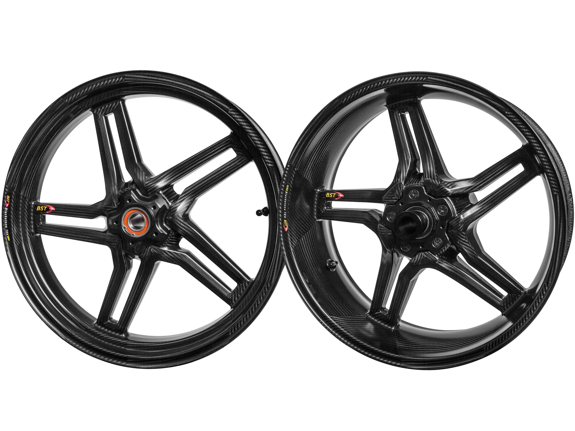 BST Ducati Diavel Carbon Wheels Set "Rapid TEK" (front & offset rear, 5 slanted spokes, black hubs) – Accessories in the 2WheelsHero Motorcycle Aftermarket Accessories and Parts Online Shop