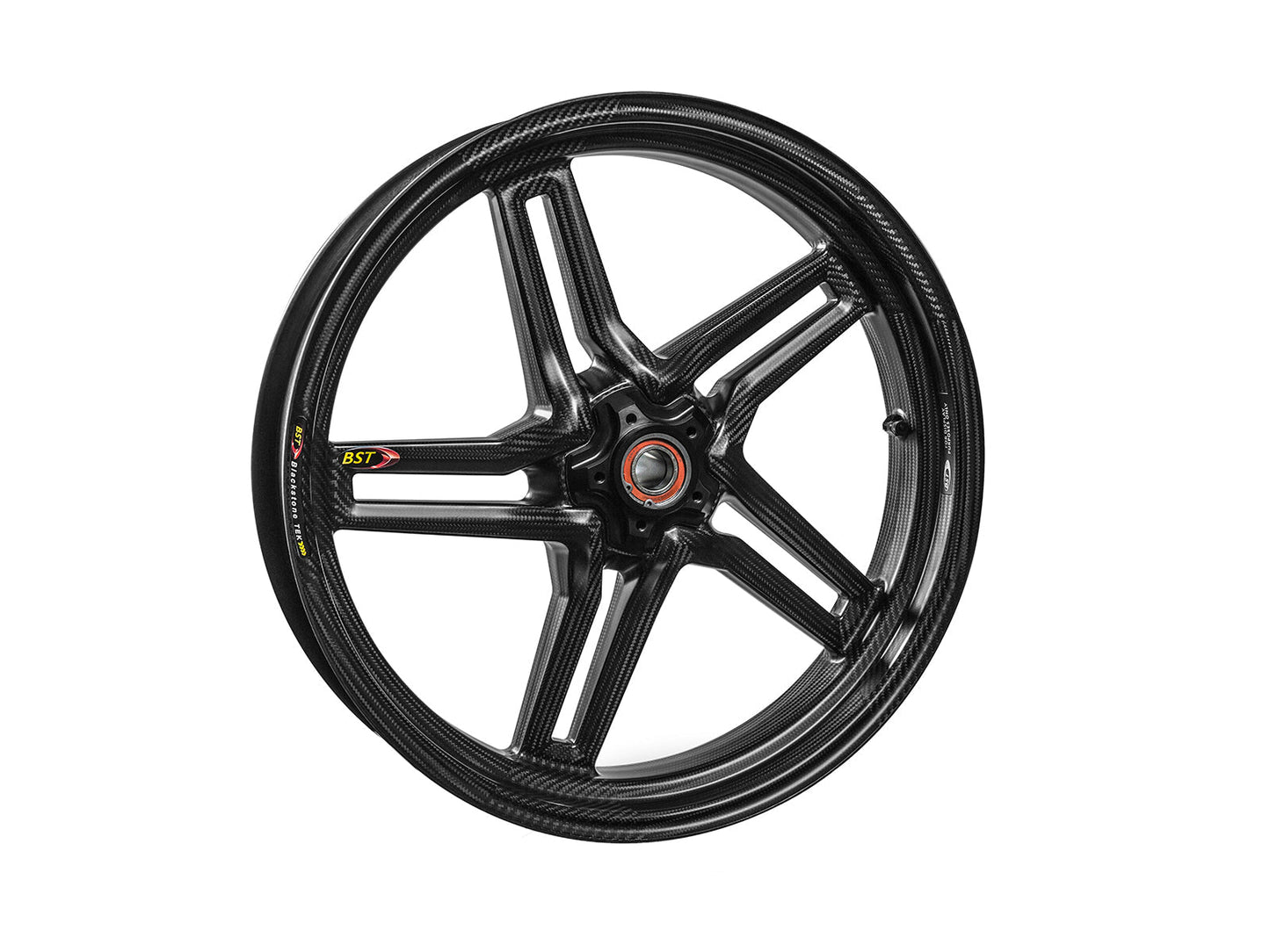 BST MV Agusta Brutale 1078 / 990R (10/11) Carbon Wheel "Rapid TEK" (front, 5 slanted spokes, black hubs)