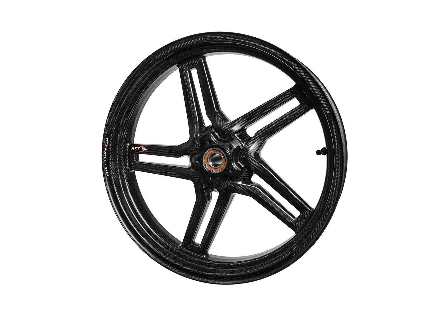 BST MV Agusta Turismo Veloce Carbon Wheel "Rapid TEK" (front, 5 slanted spokes, black hubs)