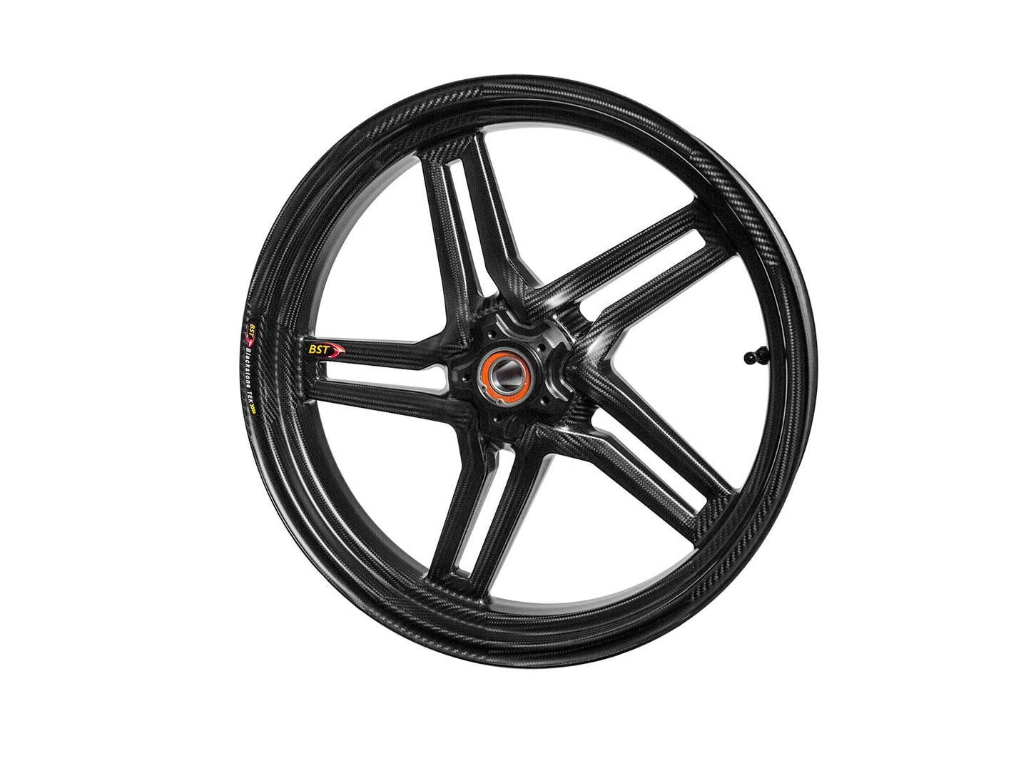 BST MV Agusta Brutale 1078 / 990R (10/11) Carbon Wheel "Rapid TEK" (front, 5 slanted spokes, black hubs)