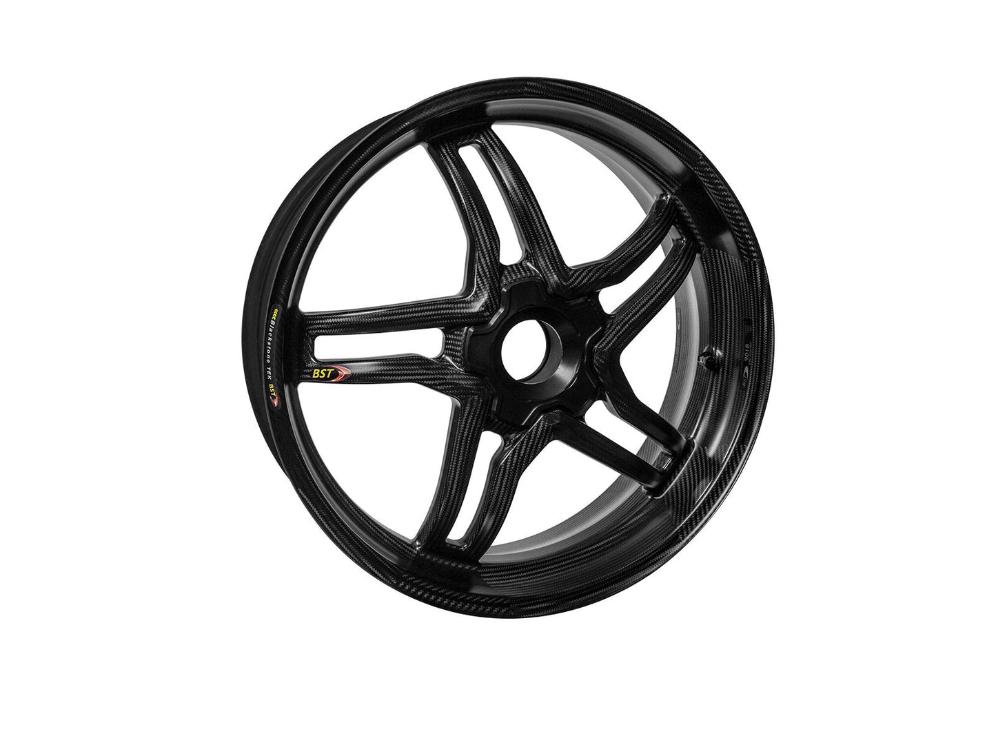 BST MV Agusta F3 Carbon Wheel "Rapid TEK" (offset rear, 5 slanted spokes, black hubs)