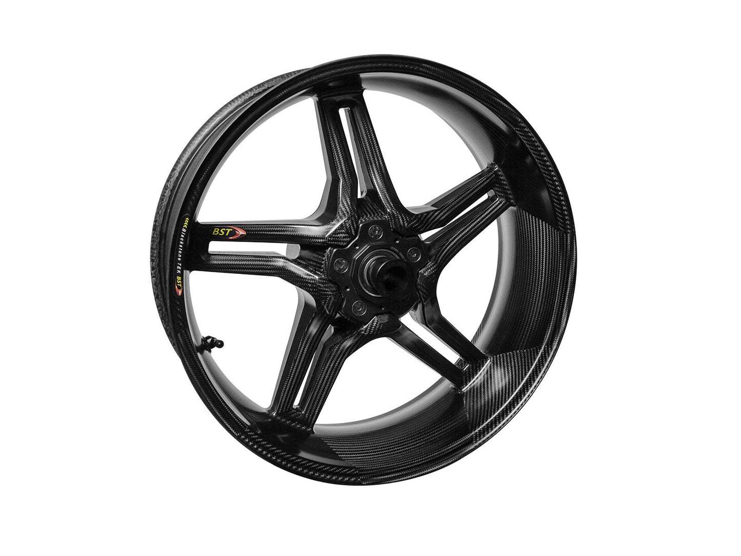 BST MV Agusta F3 Carbon Wheel "Rapid TEK" (offset rear, 5 slanted spokes, black hubs)