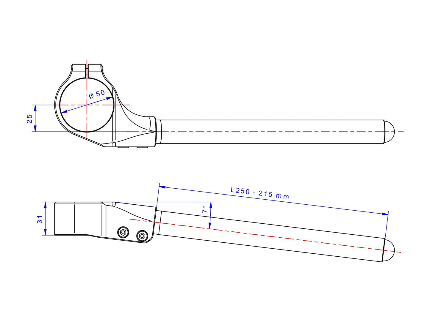 SM350 - CNC RACING Handlebar Clip-ons (Ø 50 mm)