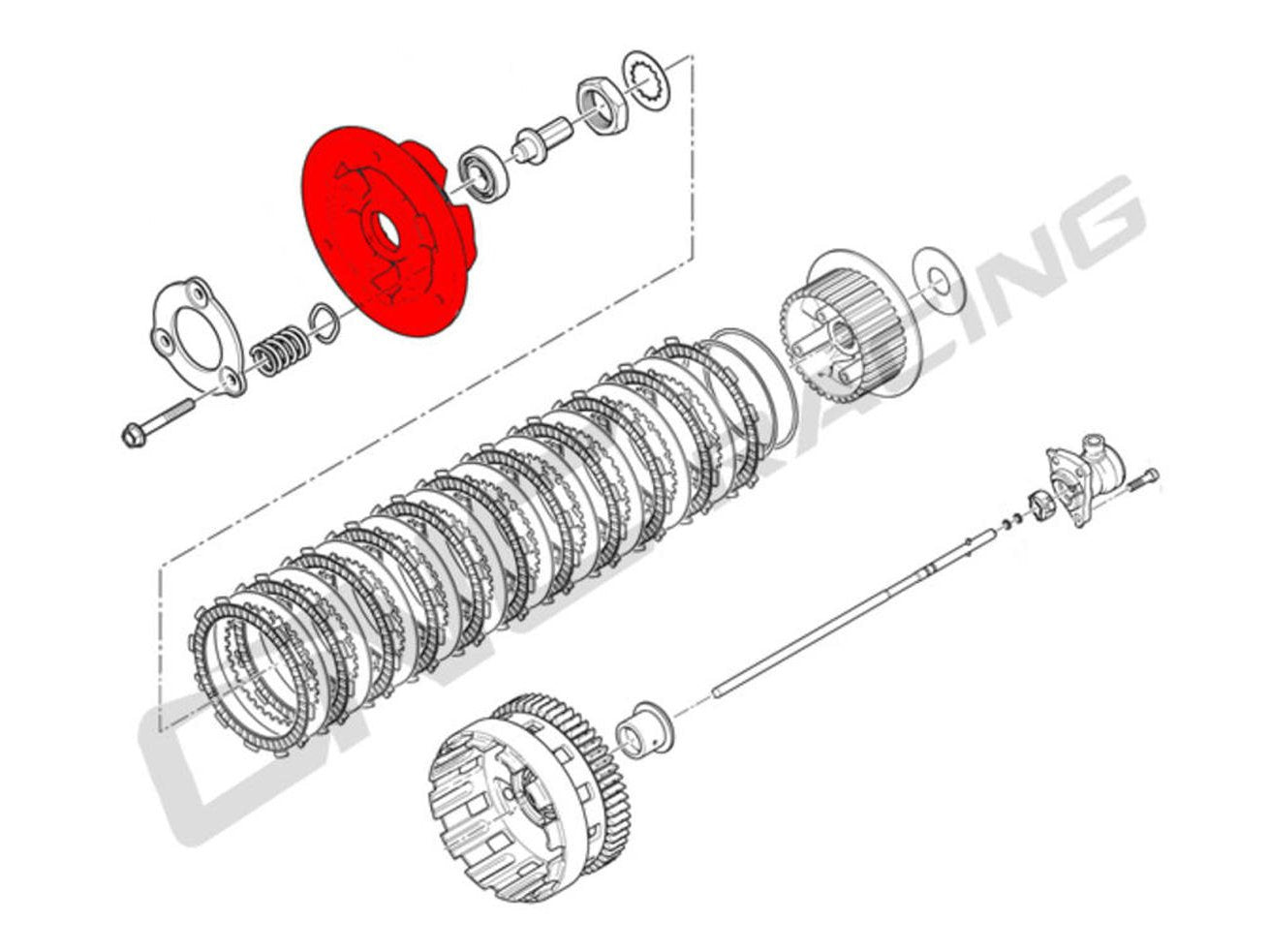 SP200S - CNC RACING Ducati Oil Bath Clutch Pressure Plate (bi-color)