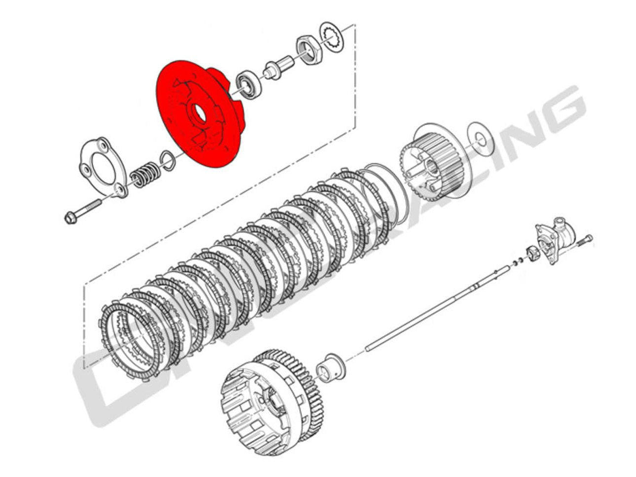 SP201S - CNC RACING Ducati Panigale V4 / Streetfighter Clutch Pressure Plate (bi-color)