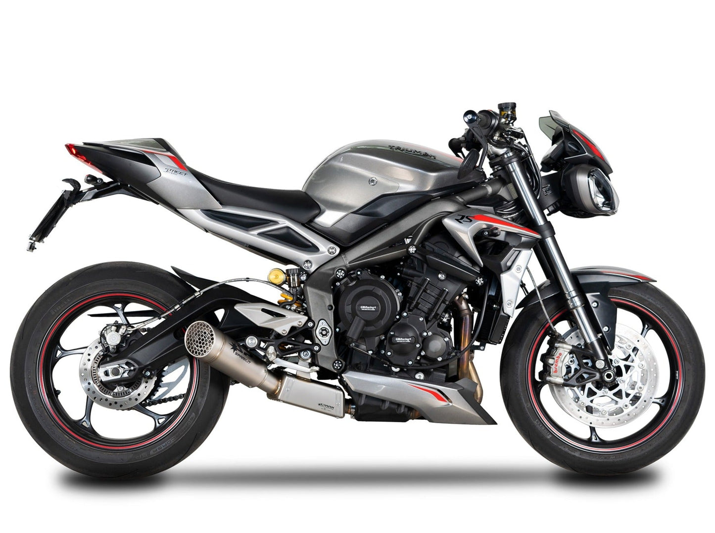 SPARK GTR0503 Triumph Street Triple 765 (20/22) Titanium 3/4 Exhaust System "GRID-O" (approved; polished box)