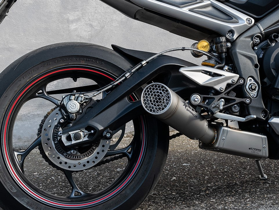 SPARK GTR0503 Triumph Street Triple 765 (20/22) Titanium 3/4 Exhaust System "GRID-O" (approved; polished box)
