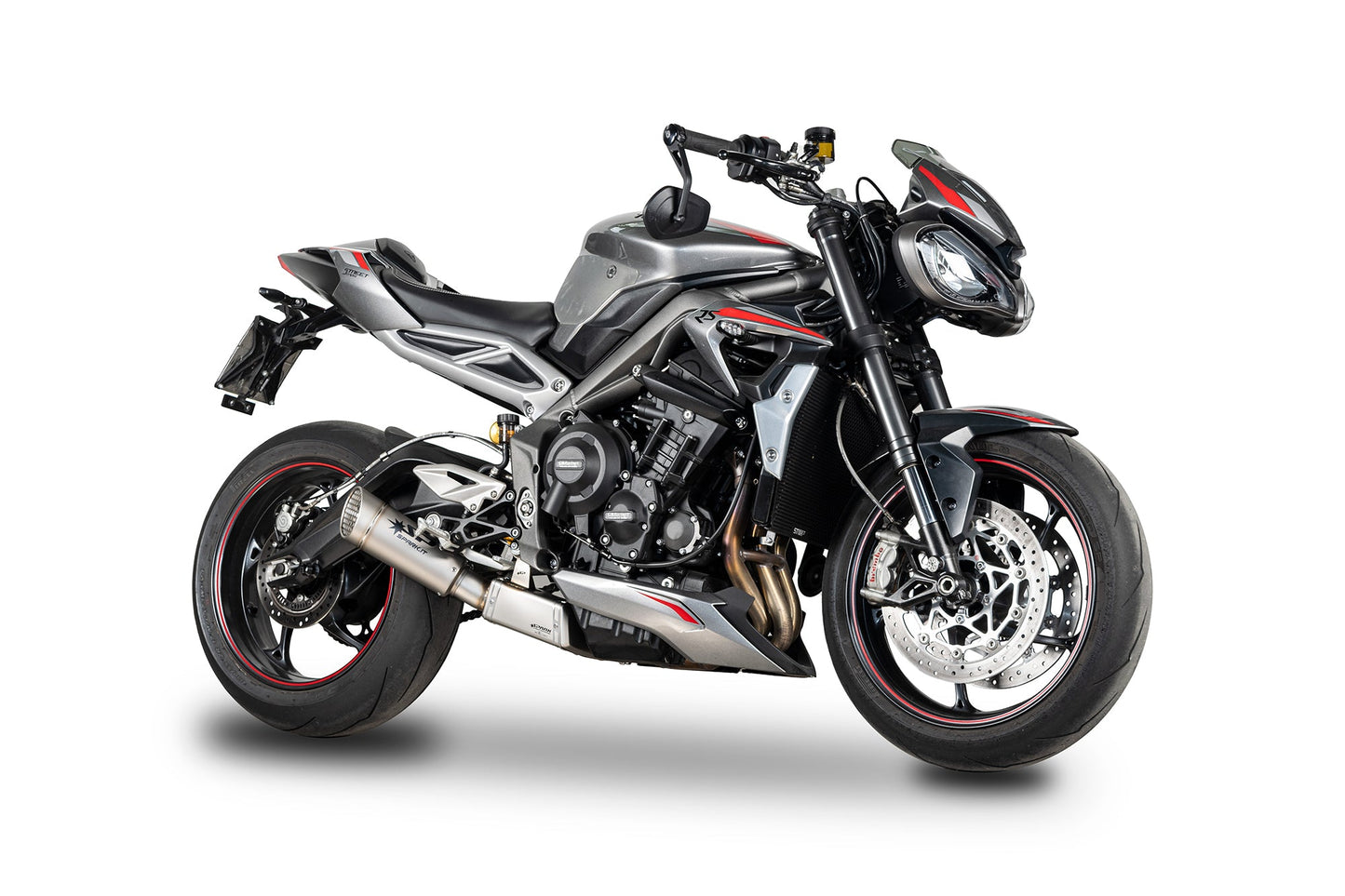 SPARK GTR0503 Triumph Street Triple 765 (20/22) Titanium 3/4 Exhaust System "GRID-O" (approved; polished box)