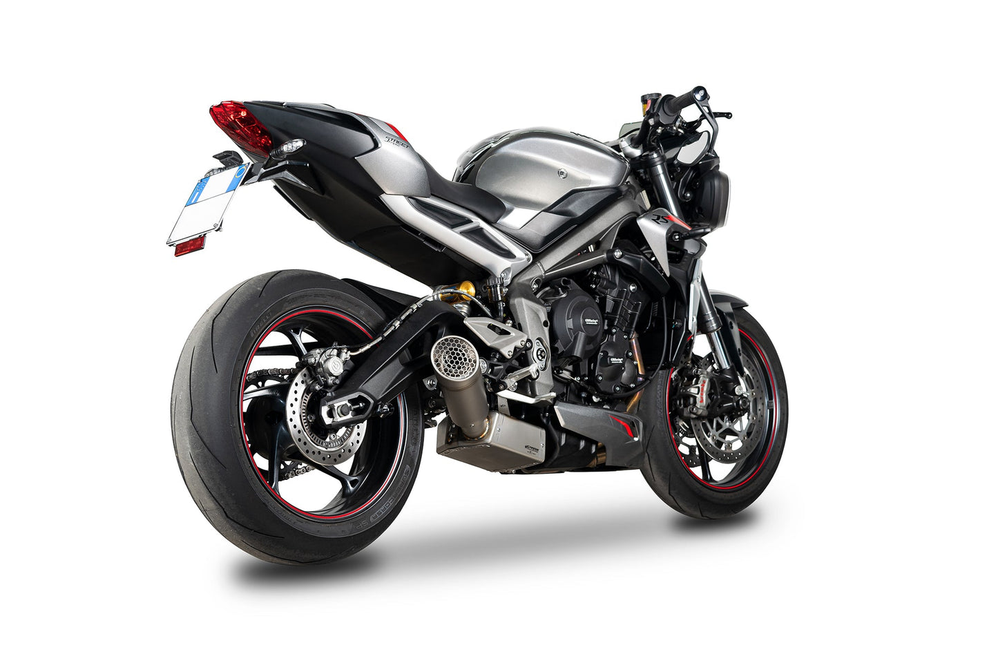 SPARK GTR0503 Triumph Street Triple 765 (20/22) Titanium 3/4 Exhaust System "GRID-O" (approved; polished box)