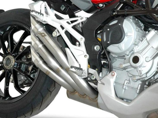 QD EXHAUST MV Agusta Turismo Veloce Triple Slip-on Exhaust "Power Gun" (silver; EU homologated)