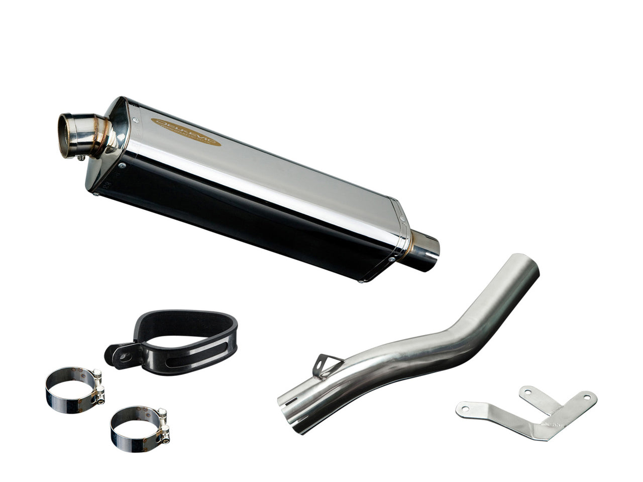 DELKEVIC Honda VFR800 Interceptor (98/01) Full Exhaust System with Stubby 17" Tri-Oval Silencer (high level)