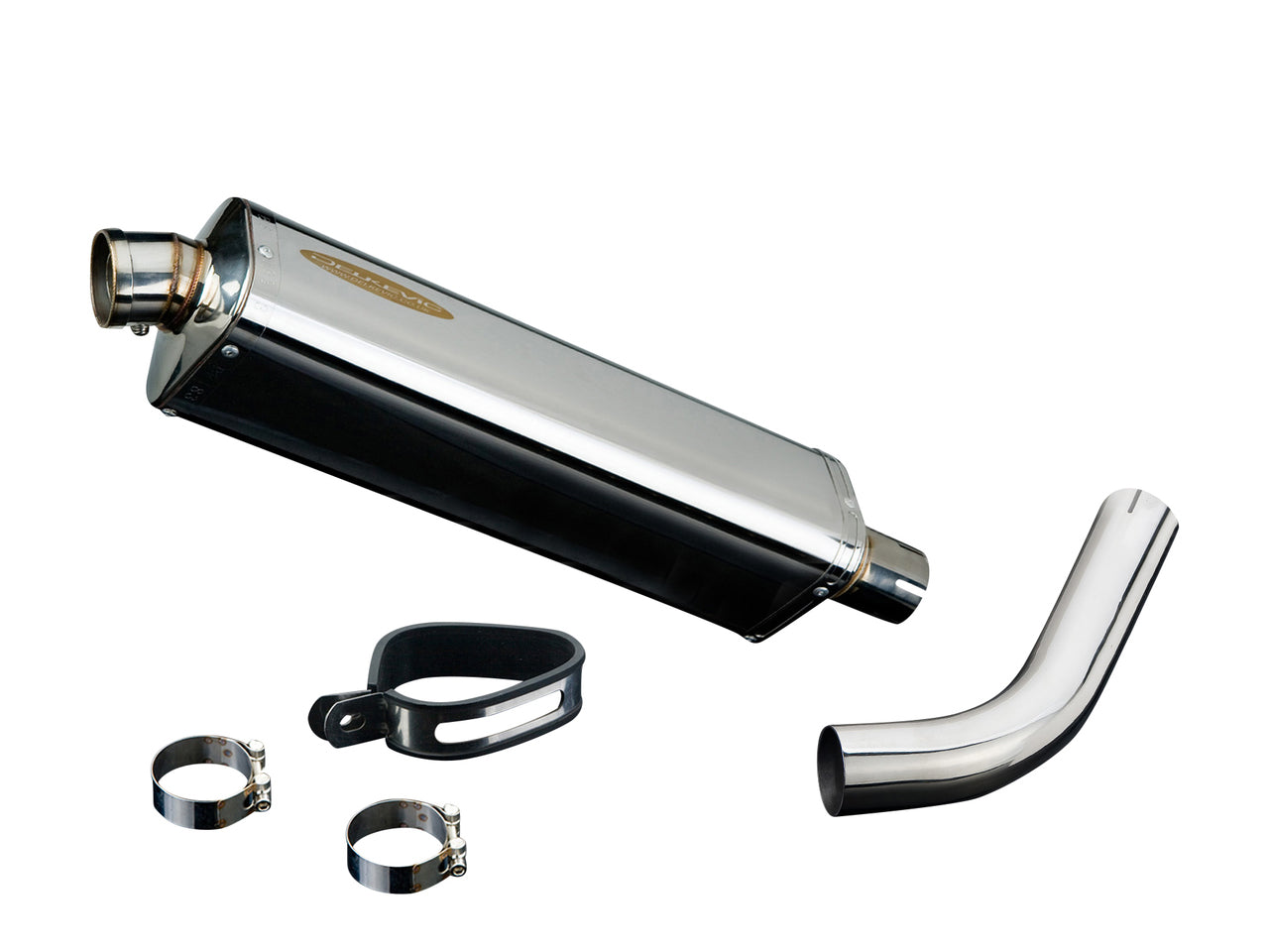 DELKEVIC Honda VFR800 Interceptor (98/01) Full Exhaust System with Stubby 17" Tri-Oval Silencer