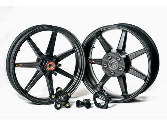 BST Aprilia RSV4  Carbon Wheels "Mamba TEK" (front & conventional rear, 7 straight spokes, black hubs)