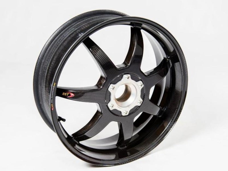 BST Kawasaki ZX-6R / ZX-6R 636 Carbon Wheels "Mamba TEK" (front & offset rear, 7 straight spokes, silver hubs)