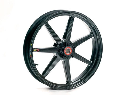 BST Ducati Multistrada 1260/1200 Carbon Wheels Set "Mamba TEK" (front & offset rear, 7 straight spokes, black hubs)