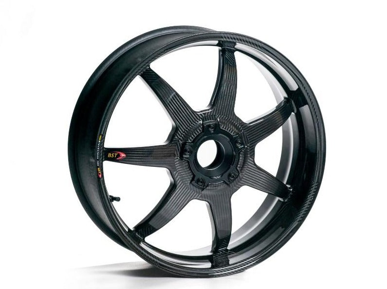 BST Ducati Superbike 916/748/996/998 Carbon Wheel "Mamba TEK" (offset rear, 7 straight spokes, black hubs)