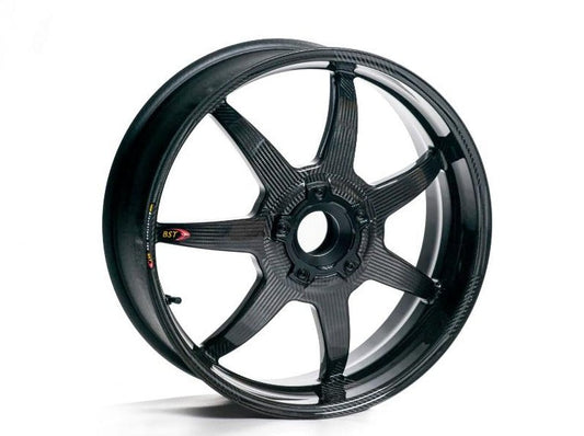 BST Ducati Multistrada 1260/1200 Carbon Wheel "Mamba TEK" (offset rear, 7 straight spokes, black hubs)