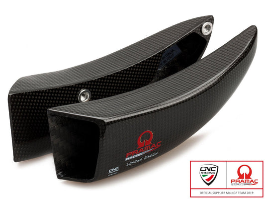 ZA701PR - CNC RACING Ducati Hypermotard / Panigale / XDiavel Carbon Front Brake Cooler "GP Ducts" (Pramac edition)