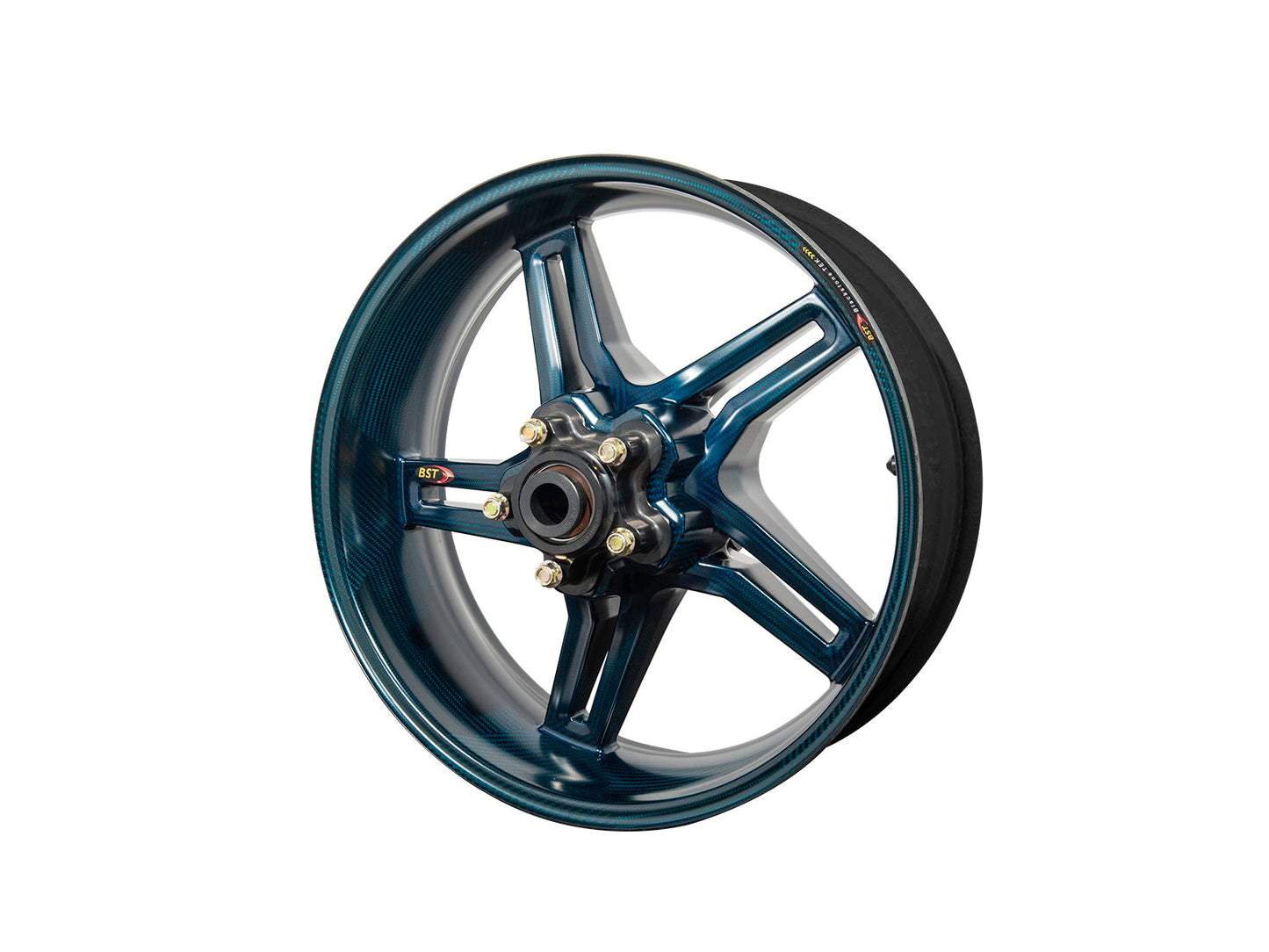 BST Ducati Superbike 848 Carbon Wheel "Rapid TEK" (offset rear, 5 slanted spokes, black hubs) – Accessories in the 2WheelsHero Motorcycle Aftermarket Accessories and Parts Online Shop