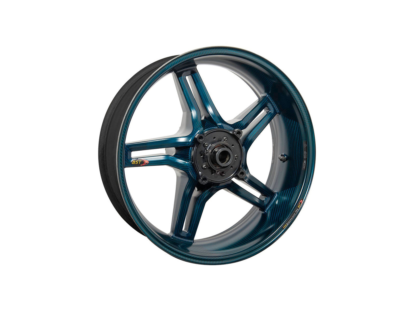 BST Ducati Superbike 848 Carbon Wheel "Rapid TEK" (offset rear, 5 slanted spokes, black hubs) – Accessories in the 2WheelsHero Motorcycle Aftermarket Accessories and Parts Online Shop