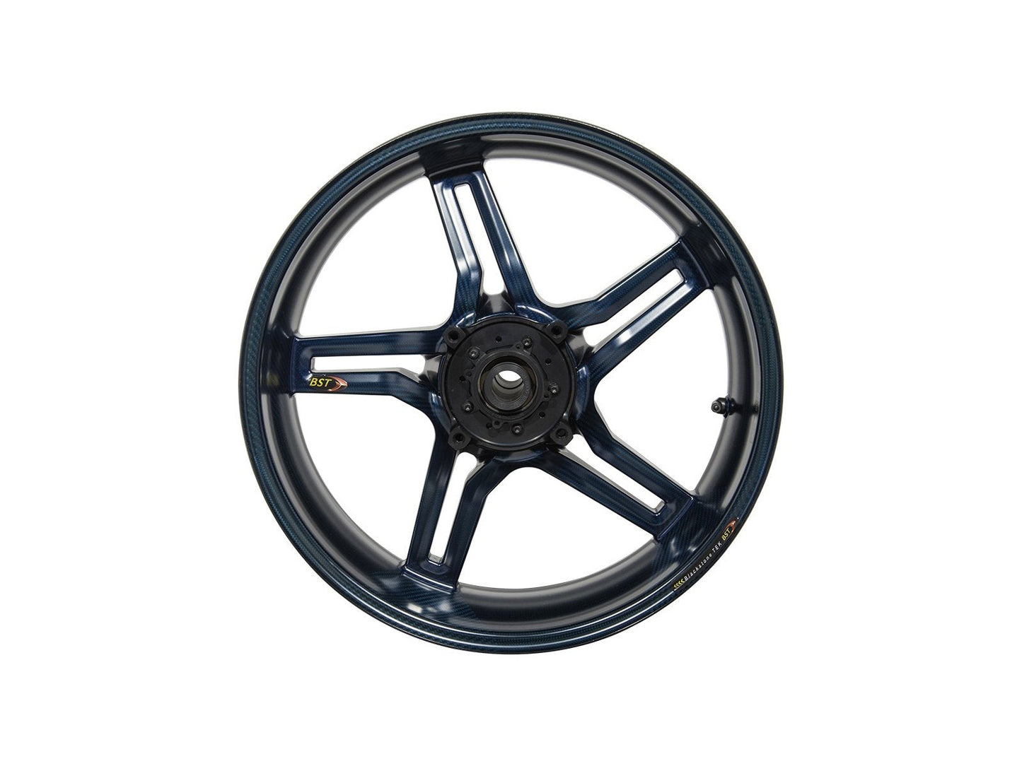 BST Yamaha YZF-R6 Carbon Wheel "Rapid TEK" (conventional rear, 5 slanted spokes, black hubs)