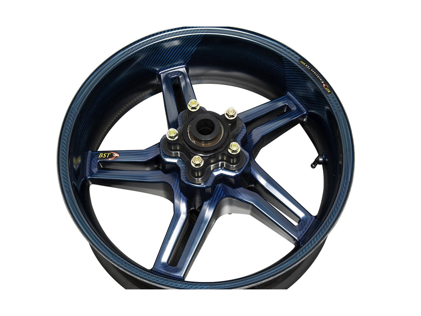 BST Suzuki GSX-R600 (11/18) / GSX-R750 (11/18) Carbon Wheel "Rapid TEK" (conventional rear, 5 slanted spokes, black hubs)