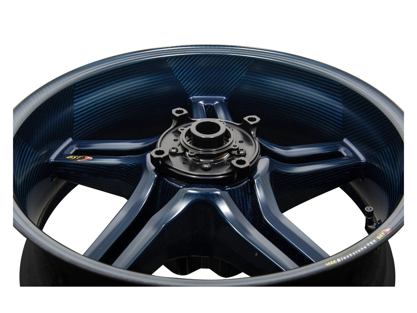 BST MV Agusta F3 Carbon Wheel "Rapid TEK" (offset rear, 5 slanted spokes, black hubs)