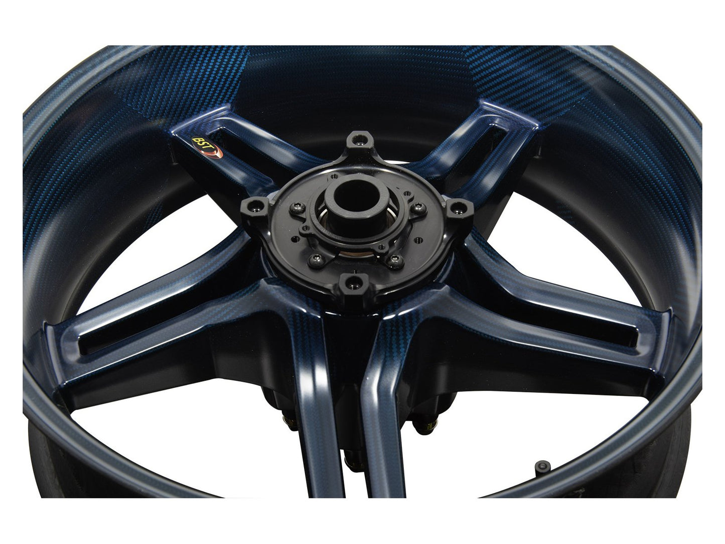 BST Suzuki GSX-R600 (11/18) / GSX-R750 (11/18) Carbon Wheel "Rapid TEK" (conventional rear, 5 slanted spokes, black hubs)