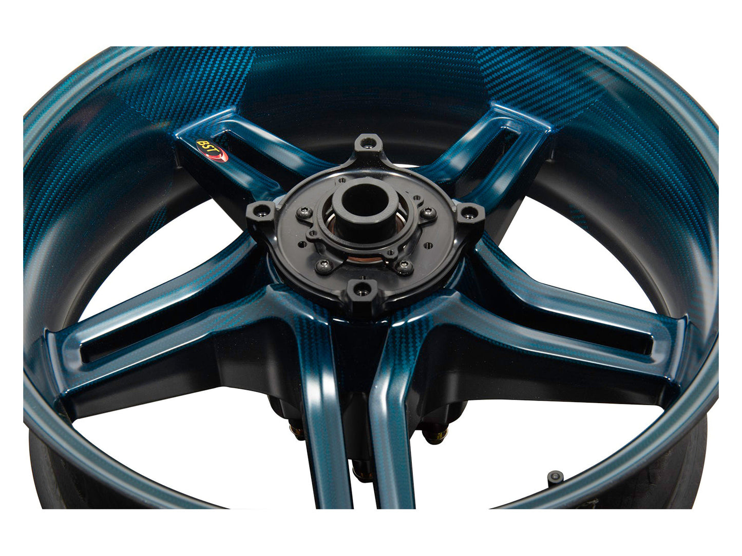 BST Ducati Superbike 848 Carbon Wheel "Rapid TEK" (offset rear, 5 slanted spokes, black hubs) – Accessories in the 2WheelsHero Motorcycle Aftermarket Accessories and Parts Online Shop