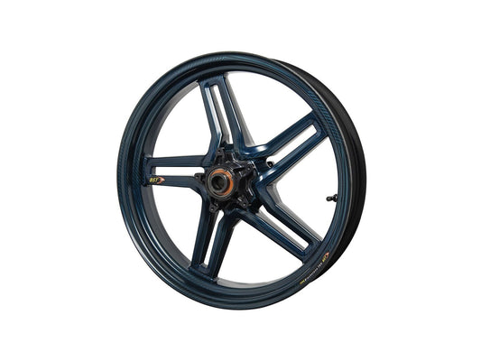 BST MV Agusta Turismo Veloce Carbon Wheel "Rapid TEK" (front, 5 slanted spokes, black hubs)