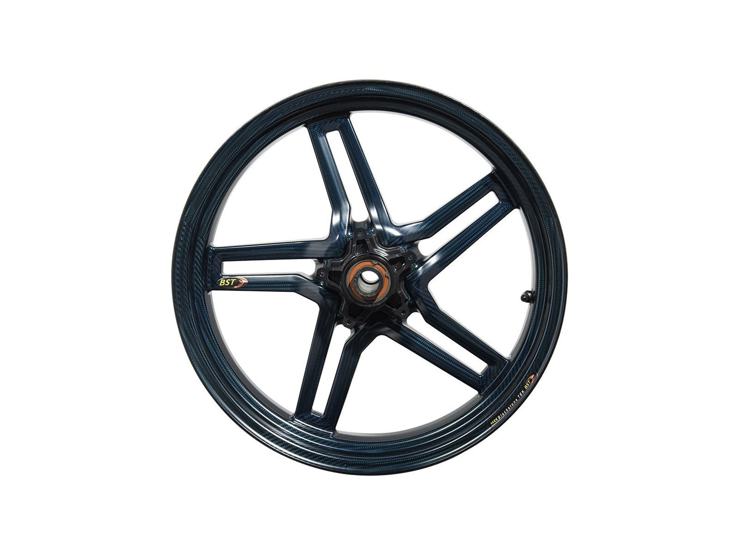 BST MV Agusta Turismo Veloce Carbon Wheel "Rapid TEK" (front, 5 slanted spokes, black hubs)