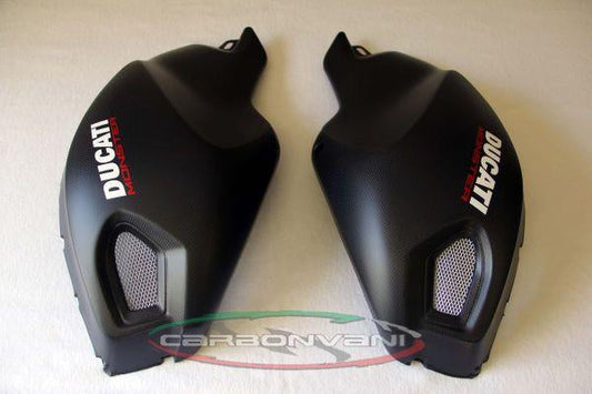 CARBONVANI Ducati Monster 696/796/1100 Carbon Side Tank Panels Kit "Black"