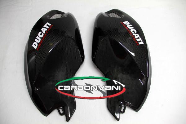 CARBONVANI Ducati Monster 696/796/1100 Carbon Side Tank Panels Kit "Black"