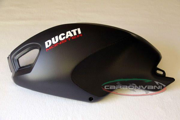 CARBONVANI Ducati Monster 696/796/1100 Carbon Side Tank Panels Kit "Black"