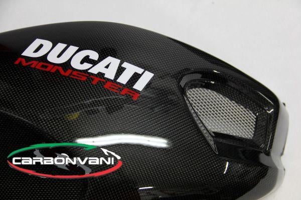 CARBONVANI Ducati Monster 696/796/1100 Carbon Side Tank Panels Kit "Black"