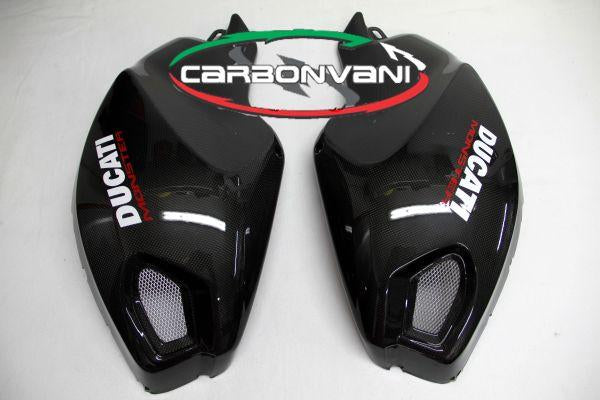 CARBONVANI Ducati Monster 696/796/1100 Carbon Side Tank Panels Kit "Black"