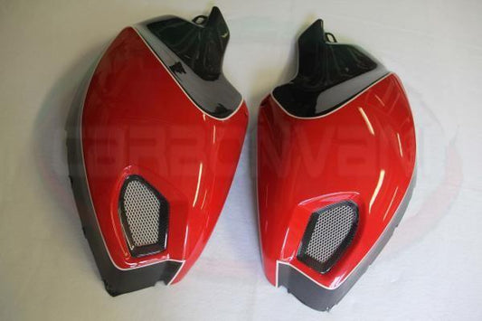 CARBONVANI Ducati Monster 696/796/1100 Carbon Side Tank Panels Kit "Red"