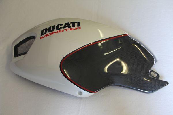 CARBONVANI Ducati Monster 696/796/1100 Carbon Side Tank Panels Kit "White"