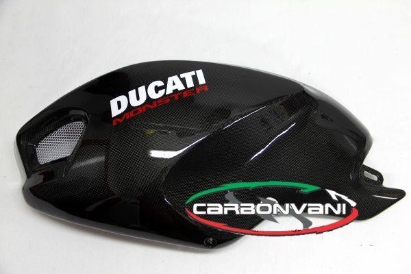 CARBONVANI Ducati Monster 696/796/1100 Carbon Side Tank Panels Kit "Black"