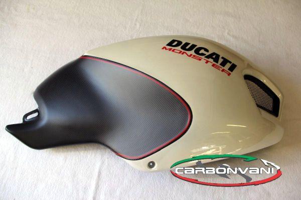 CARBONVANI Ducati Monster 696/796/1100 Carbon Side Tank Panels Kit "White"