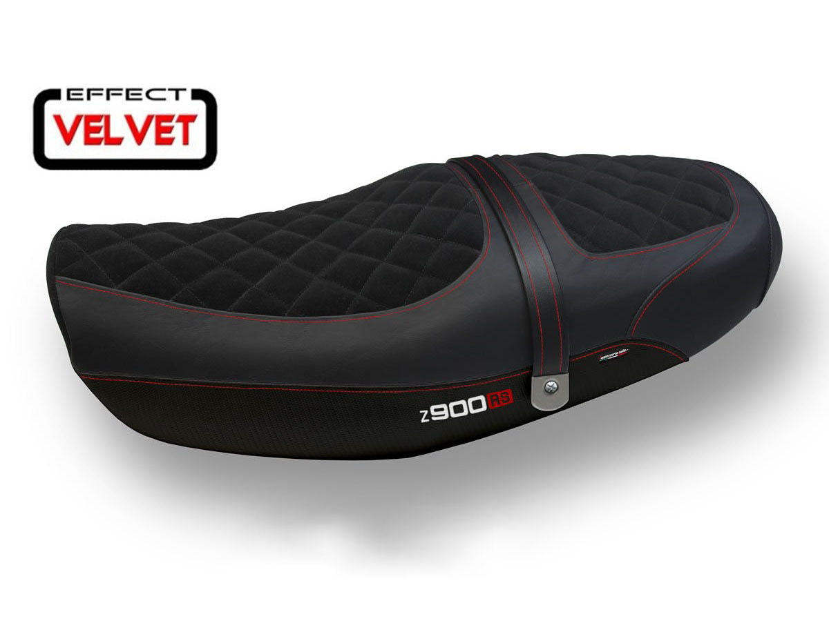 TAPPEZZERIA ITALIA Kawasaki Z900RS Velvet Seat Cover "Natal Total Black"