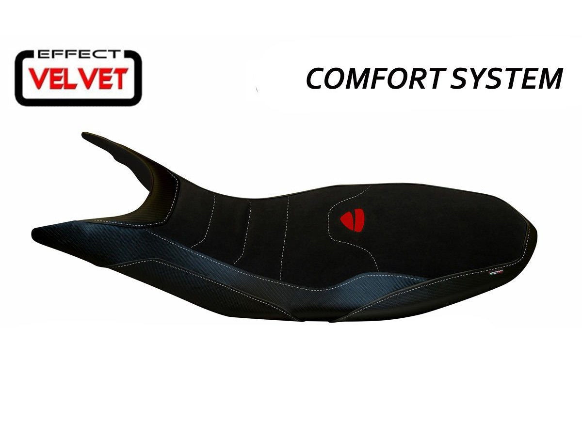 TAPPEZZERIA ITALIA Ducati Hypermotard 821/939 Comfort Seat Cover "Varna Total Black Velvet"