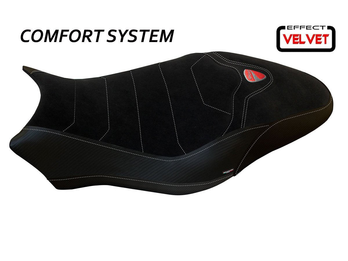 TAPPEZZERIA ITALIA Ducati Monster 1200 (17/21) Comfort Seat Cover "Ovada Total Black Velvet"